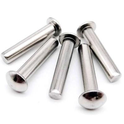 Hardened Blue and White Zinc Plated Factory Direct Sales Semicircular Head Solid Stainless Steel Rivet