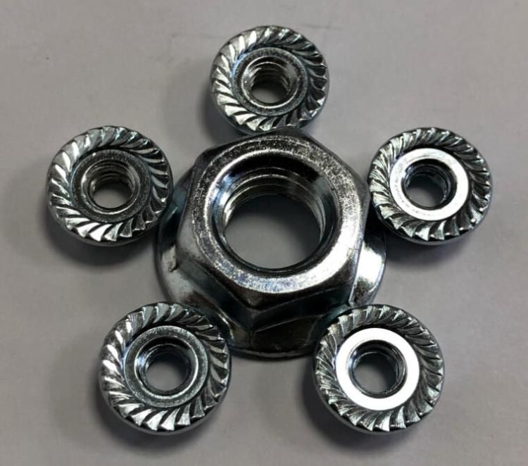 DIN6923 Zinc Plated Hex Serrated Flange Nuts