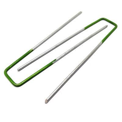 Electro Galvanized U Shape Peg Metal Garden Pegs Ground Cloth Staples Artificial SOD Pins
