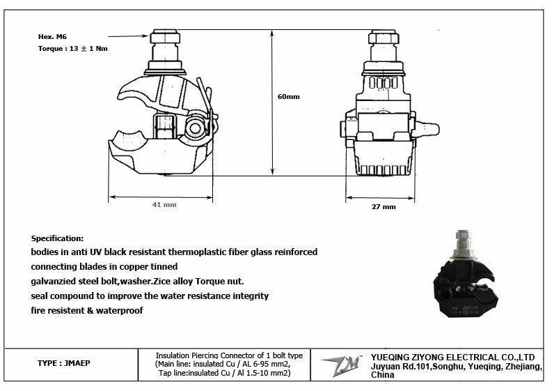ABC Cable Insulation Piercing Connector / Insulation Piercing Clamps (IPC) Jmaep