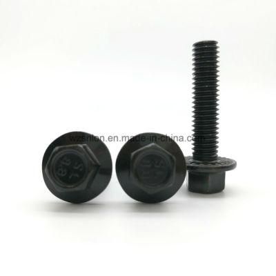 Black Finished Hex Flange Bolt with Serrated