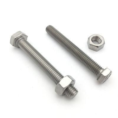 Factory Price Stainless Steel 304 316 316L DIN 931 DIN 933 Hexagon Head Bolts Hex Bolt