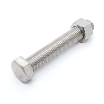 Fastener Stainless Steel 304 316 DIN931 DIN933 ANSI Hex Head Bolt and Nut