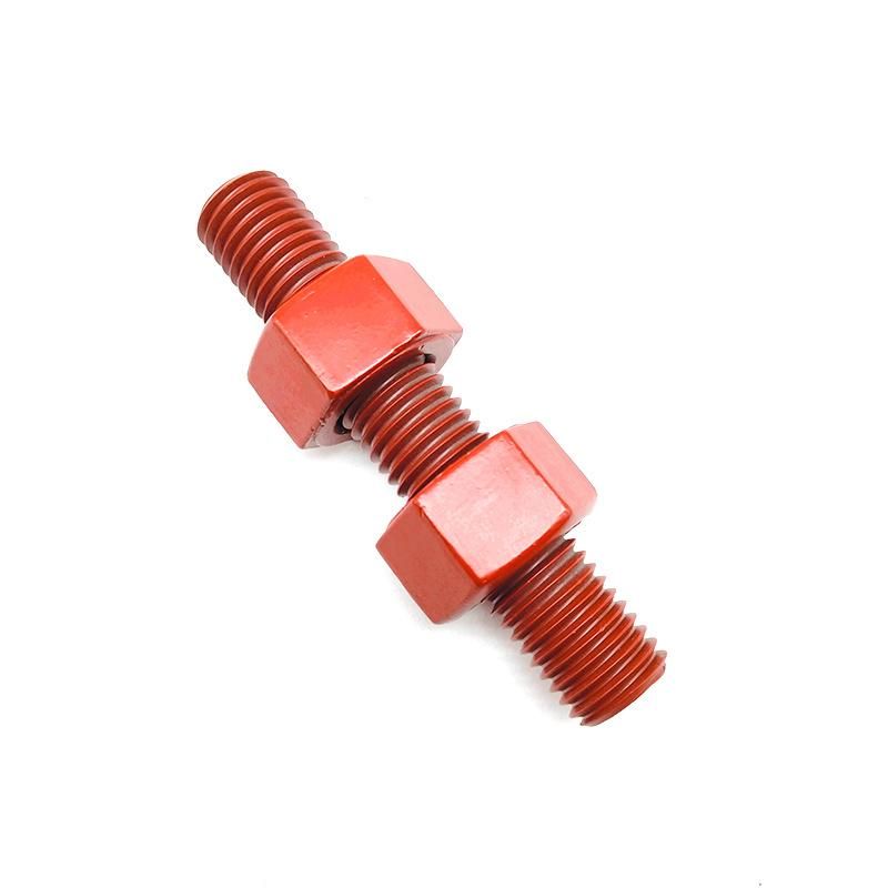 Xylan 1070 Coating PTFE Fluorocarbon Coated A193 B7 Stud Bolt with Heavy Hex Nut