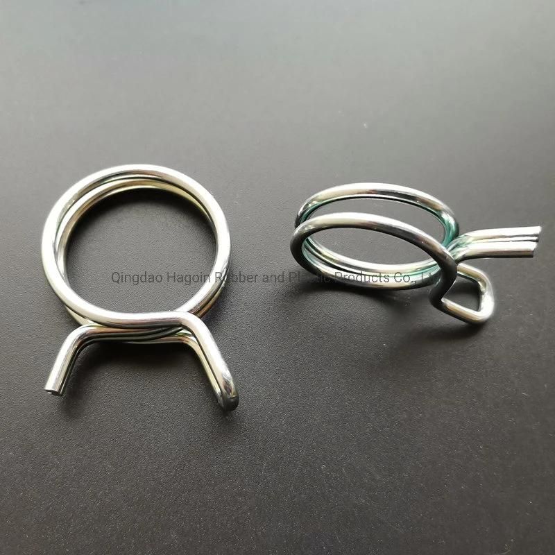Stock ID 15mm Red Zinc Plated Double Wire Spring Type Tubing Clip Pipe Hose Clamp