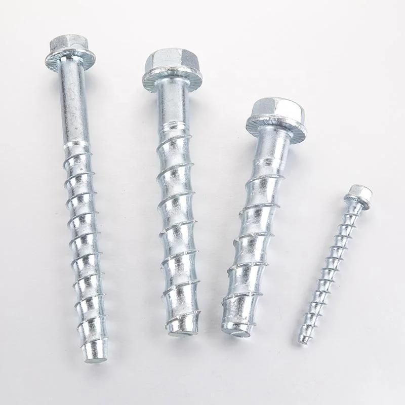 Zinc Plated Concrete Screw Bolt with Flange Nut Head