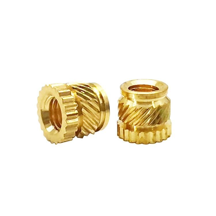 Custom Precision CNC Machining Service Turning M12 Brass Knurling Thread Insert Nuts in Competitive Price