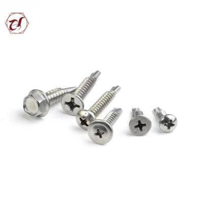 SS304 316 Metric Cross Recessed Pan Head Phillips Self-Drilling Screws DIN7981