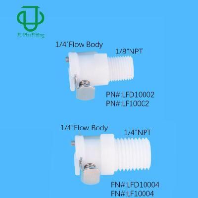 Acetal 1/8 1/4NPT Male Pipe Thread in-Line Valved Couplings Body Air Quick Disconnect Threaded Couplings for Beer Line