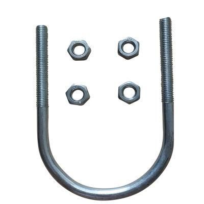 Hot-DIP Galvanized U-Bolt, Grade 4.8 Hot-DIP Galvanized U-Shaped Bolt and Nut for Pipe Fixing