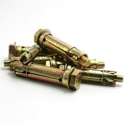 China Wholesale Fastener Hardware 3PCS 4PCS Shields Yellow Zinc Plated Fix Expansion Anchor Bolt