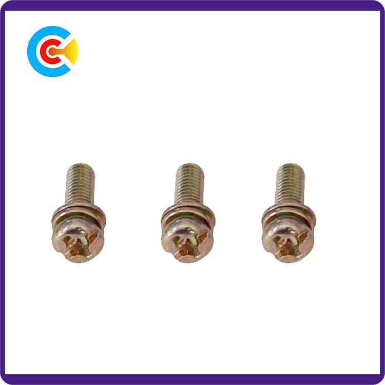 Multicolored Stainless Steel Fastener/Fittings Cross/Phillips Pan Head Screws with Gasket/Washer
