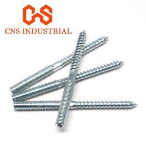Wholesale Galvanized Carbon Steel Double Head Thread Wood Screw, Dowel Screw, Hanger Bolt