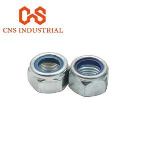 Hardware Fasteners Carbon Steel Zinc Galvanized Nylon Insert Lock Hex Nylock Nut Nuts DIN982