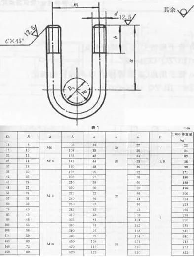 U-Shaped Screw Horse-Riding Pipe Fittings Clamps U-Shaped Bolts Clamps High-Speed Rail Embedded Parts Accessories Bolts