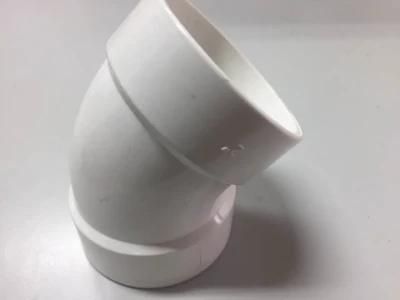 45 Degree White PVC Elbow with Inner Thread
