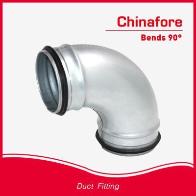 Galvanized 90 Degree Pressed Elbow Bend for HVAC Central Air Conditioning