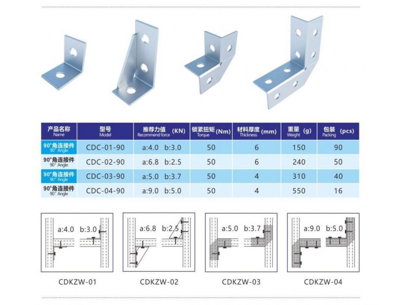 Four-Hole Corner Protector Connector 90 Degrees Right Angle Seismic Accessories Strengthening Corner Connector L-Shaped Corner Seismic Bracket