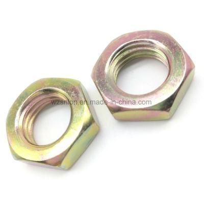 DIN936 Hex Thin Nuts with Yellow Zinc