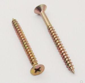 Chipboard Screw DIN7505 Pozi Drive Csk Head Yzp Yellow Zinc Plated Flat Head Screw