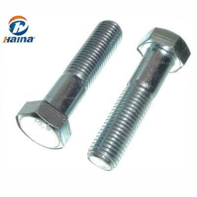 High Strength Full Thread/Half Thread Blue-White Zinc Plated Carbon Steel Stainless Steel Hex Head Bolts