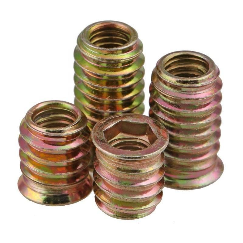 3/16 1/4 5/16 3/8 Steel Galvanized Furniture Wood Threaded Insert Nuts