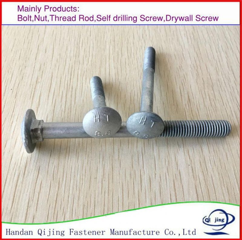 Carbon Steel DIN603 Galvanized Mushroom Head Carriage Bolts