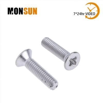 DIN 965 Zinc Plated Pozidriv Flat Head Machine Screw