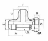 Hydraulic Hose Adapter, Jic Male 74° Cone & Female 74° Seat Run Tee, Hose End, Hydraulic Fluid
