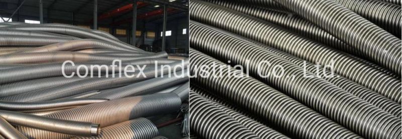 DN25 Corrugated Stainless Steel Double Layers Braided Wire Flanged Flexible Metal Tube Hose