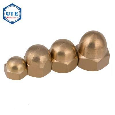 Yellow Copper Cap Nuts Brass H58 H62 Domed Hex Acorn Cap Nut DIN1587