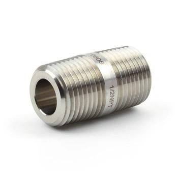 Stainless Steel Pipe Fittings NPT Bsp Thread Hex Nipple