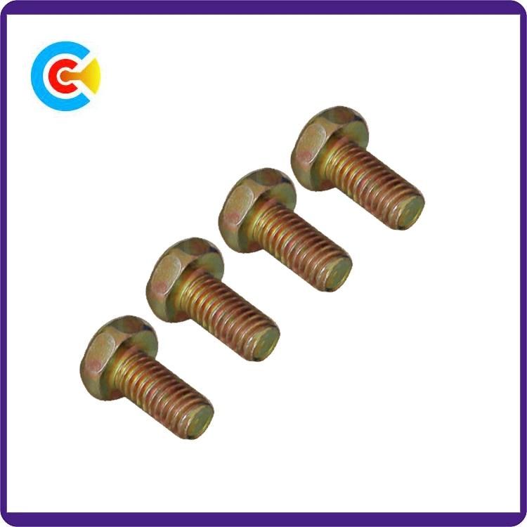 DIN/ANSI/BS/JIS Carbon-Steel/Stainless-Steel Hand Twist Hexagonal Cross Flange Flat Screw for Building
