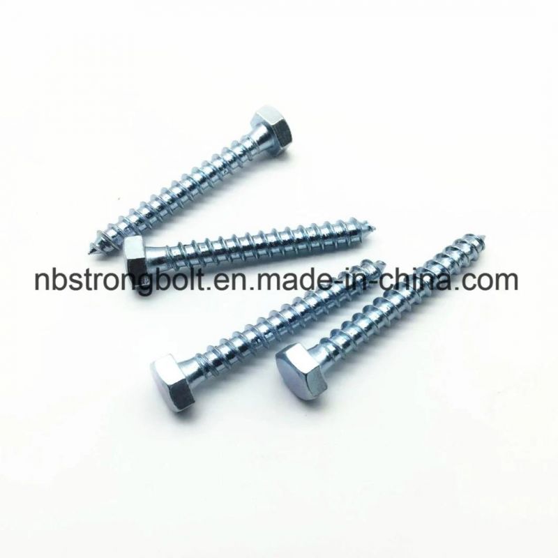 DIN571 Hex Head Lag Screw Hex Wood Screw M8X60 with Zinc Palted