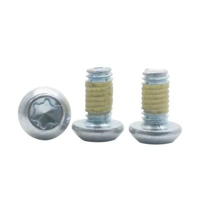Galvanized Torx Button Head Bolt Screw with Yellow Nylon Patch
