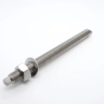 All Size Chemical Stud Anchor Bolt with Hex Nut and Washer Stainless Steel 304 316 410 Anchor Bolt