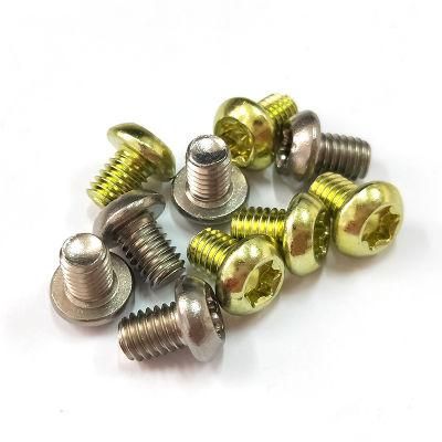 Titanium Anodized Gold Plain Button Head Torx Star Screws
