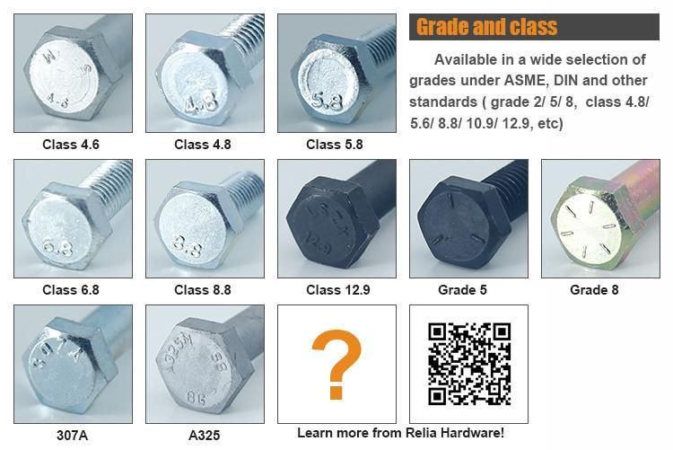 DIN933 Hex Head Bolt Hex Cap Screw Stainless Steel 304 316 Full Thread