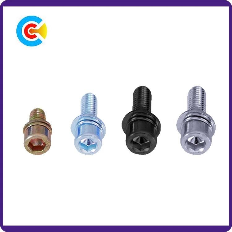 DIN/ANSI/BS/JIS Carbon-Steel/Stainless-Steel Galvanized Hexagon Socket Black Zinc Screw for Machinery/Industry