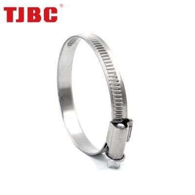 304ss Stainless Steel German Type Partial Head Hose Clip, Non-Perforated Adjustable Worm Drive Hose Clamp, 12-22mm