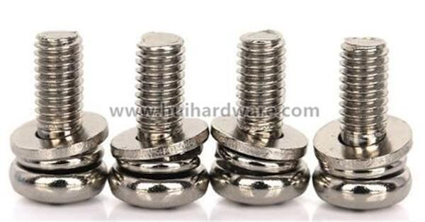 Carbon Steel Phillips Pan Head Sems Screw with Spring & Flat Washers
