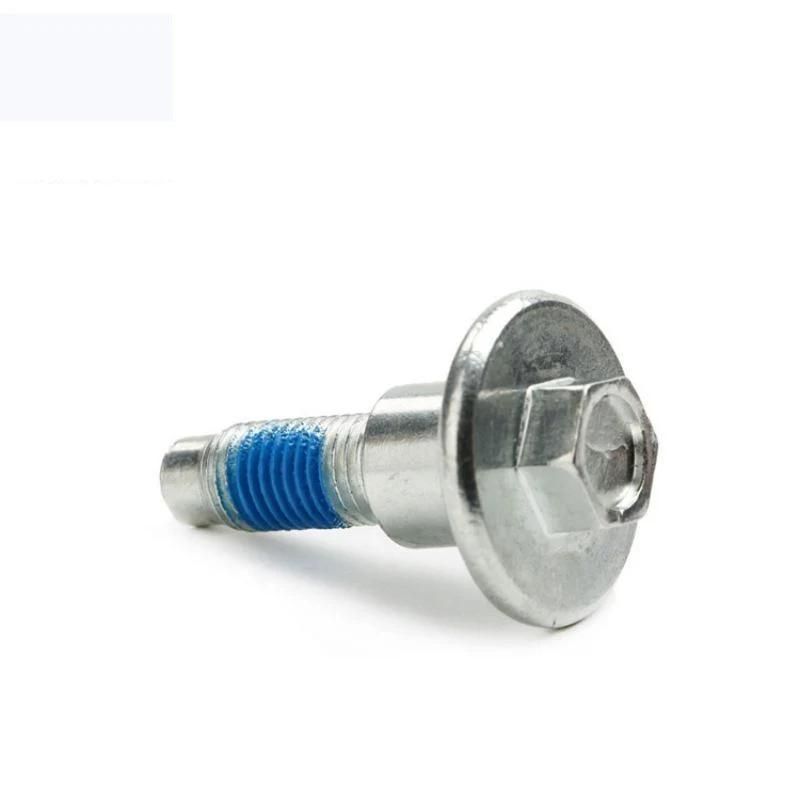 Zinc Plated Nylok Patch Hex Flange Washer Head Shoulder Screws with Dog Point