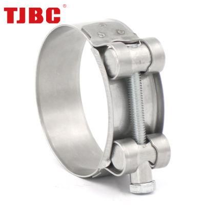 W1 Zinc Plated Steel Adjustable High Pressure European Type Heavy Duty Single Bolt Super Power Unitary Hose Clamp for Automotive, 36-39mm