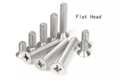 Stainless Steel Phillips Screws M2/M2.5*3/4/5/6/8/10mm Cross Flat/Round Head Thread Metric Machine Screw Bolt