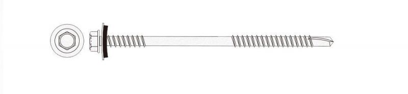 Self-Drilling Compositie Screw DIN-7504-K for Sandwich Panel with Steel Washer and EPDM.