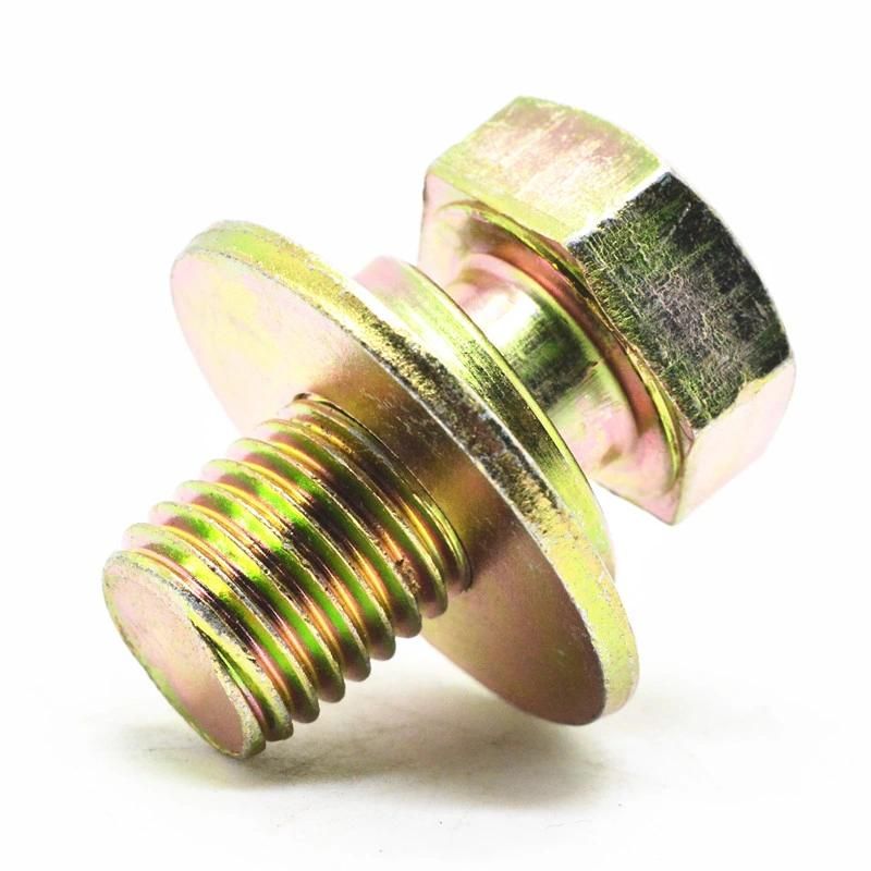 Class4.8 Yellow Zinc Plated Combination Screw Grade 4.8 8.8 10.9 12.9 Assemble Screws