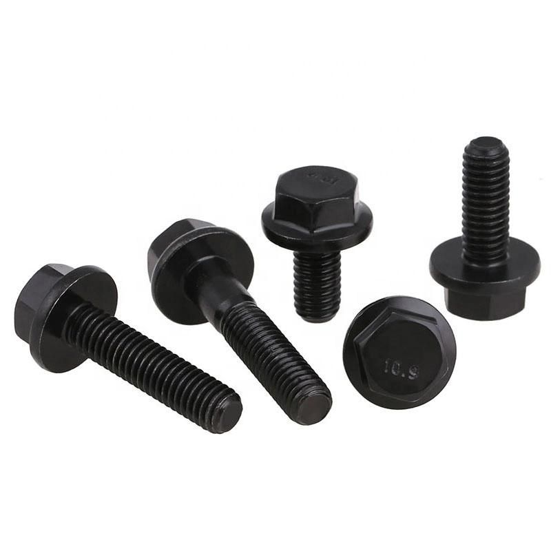 En/ISO/DIN Metric Standard Class 8.8 Hex Flange Head Bolt and Nut, Stainless Steel M6/M8 Hex Flange Bolt with Tooth/Serrated Yellow Zinc Plating