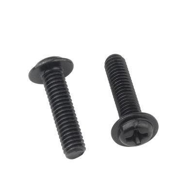 Black Cross Round Wafer Head Machine Screw GB70-85