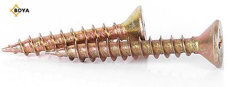 Yellow Zinc Pozi Drive Double Countersunk Head Wood Chipboard Screw/Tornillos