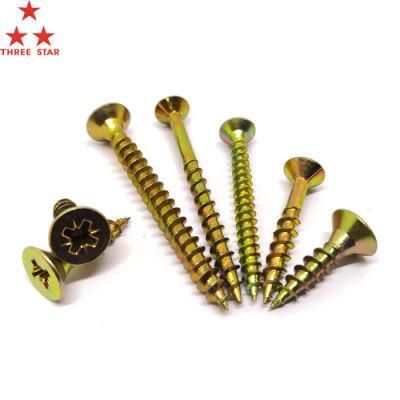 Angola Zambia Colombia Market/Big Discount Yellow Zinc Chipboard Wood Screws